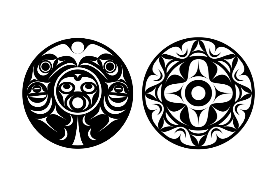 Two spindle whorl designs