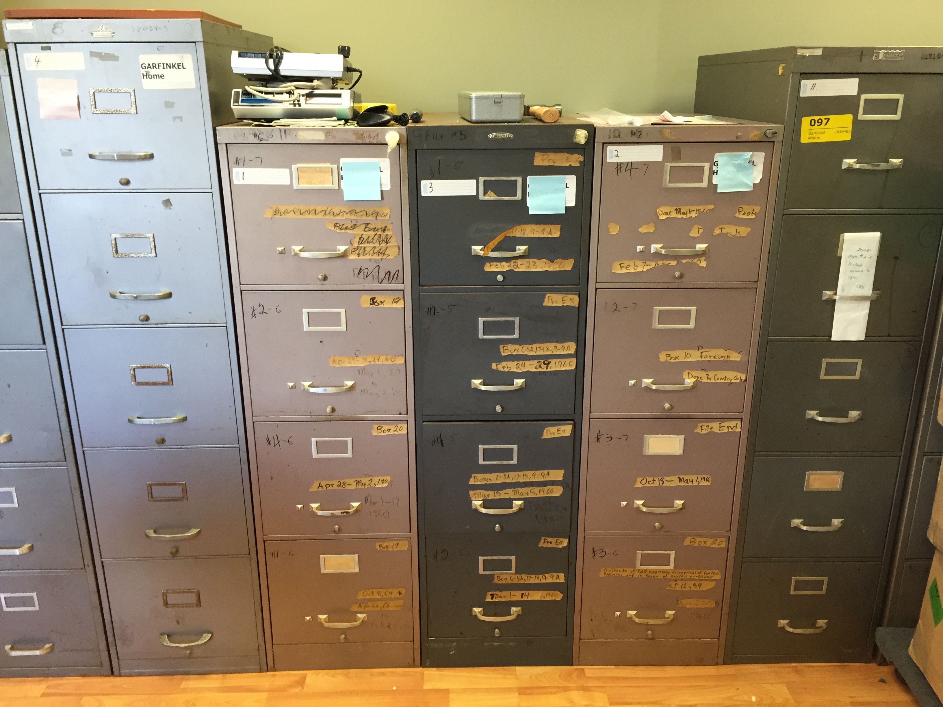 Filing cabinets full of archival records