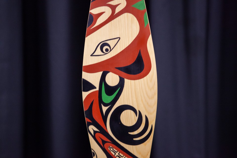 Hand-carved paddle design