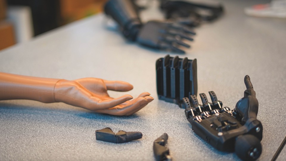 Prosthetic Hands on Table