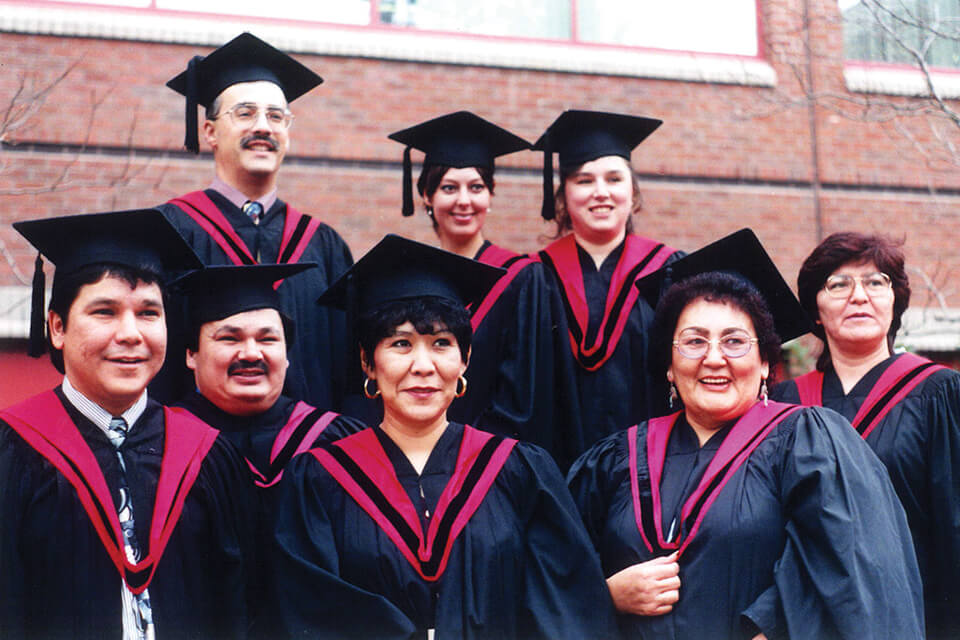 Family care workers from Manitoba in grad gear