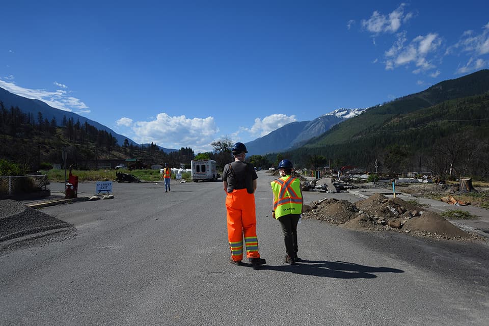 Aldyn Chwelos and Sean Holman in Lytton BC, 2022