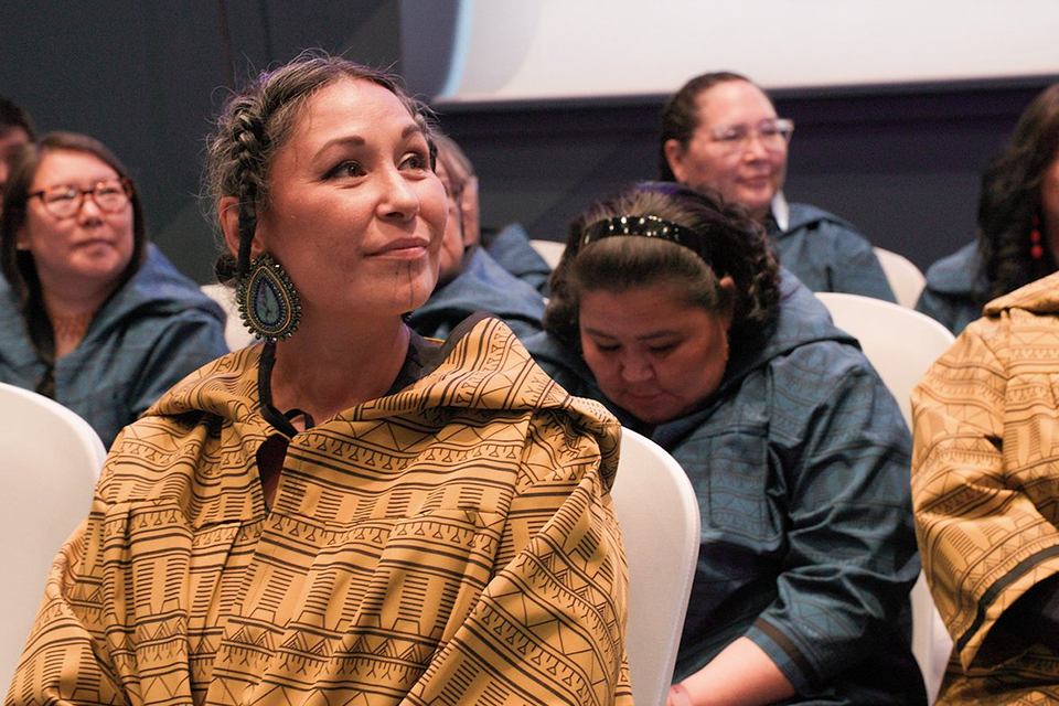 At the Pirurvike Centre, with Inuktut instructor Bernice Clarke in foreground.