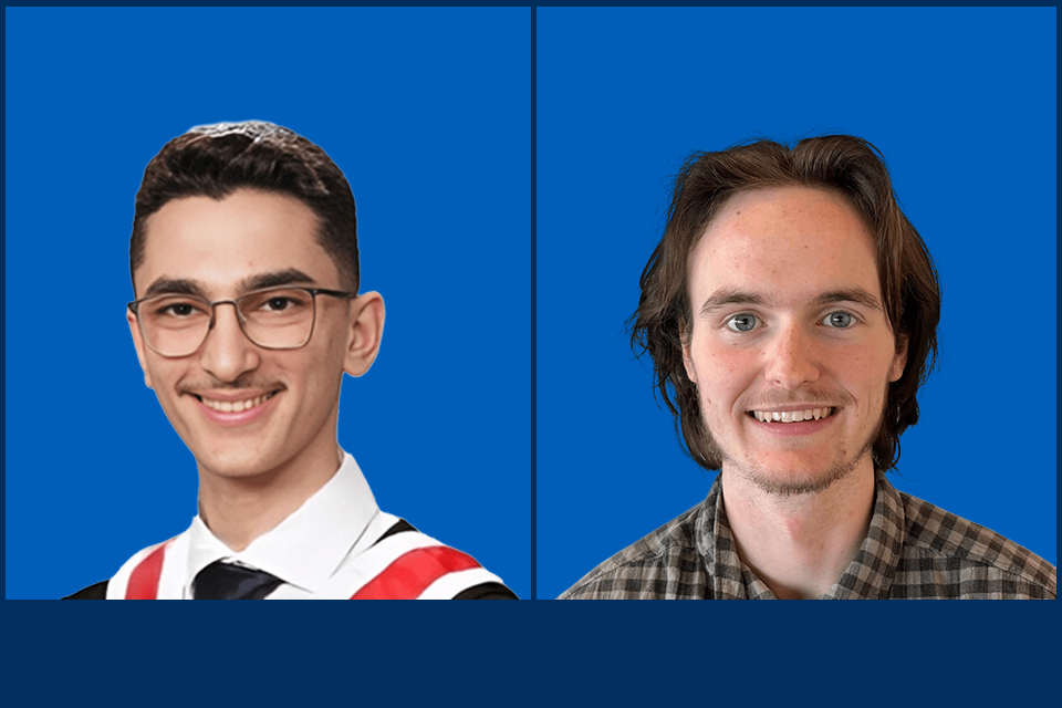 UVic 2023 Schulich Leader Scholars Mohammad Awwad (left) and Evan Warburton (right).