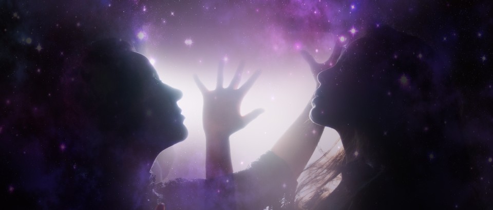 Two male performers posing for photo