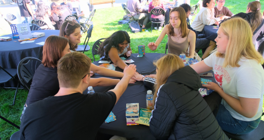 Students playing games at the Quad Social