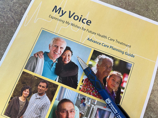 PIctured is the cover of the BC Advance Care Plan