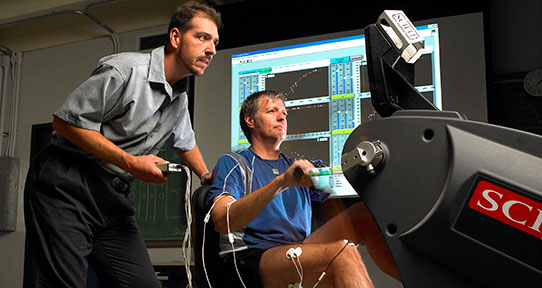Research participant on an exercise machine