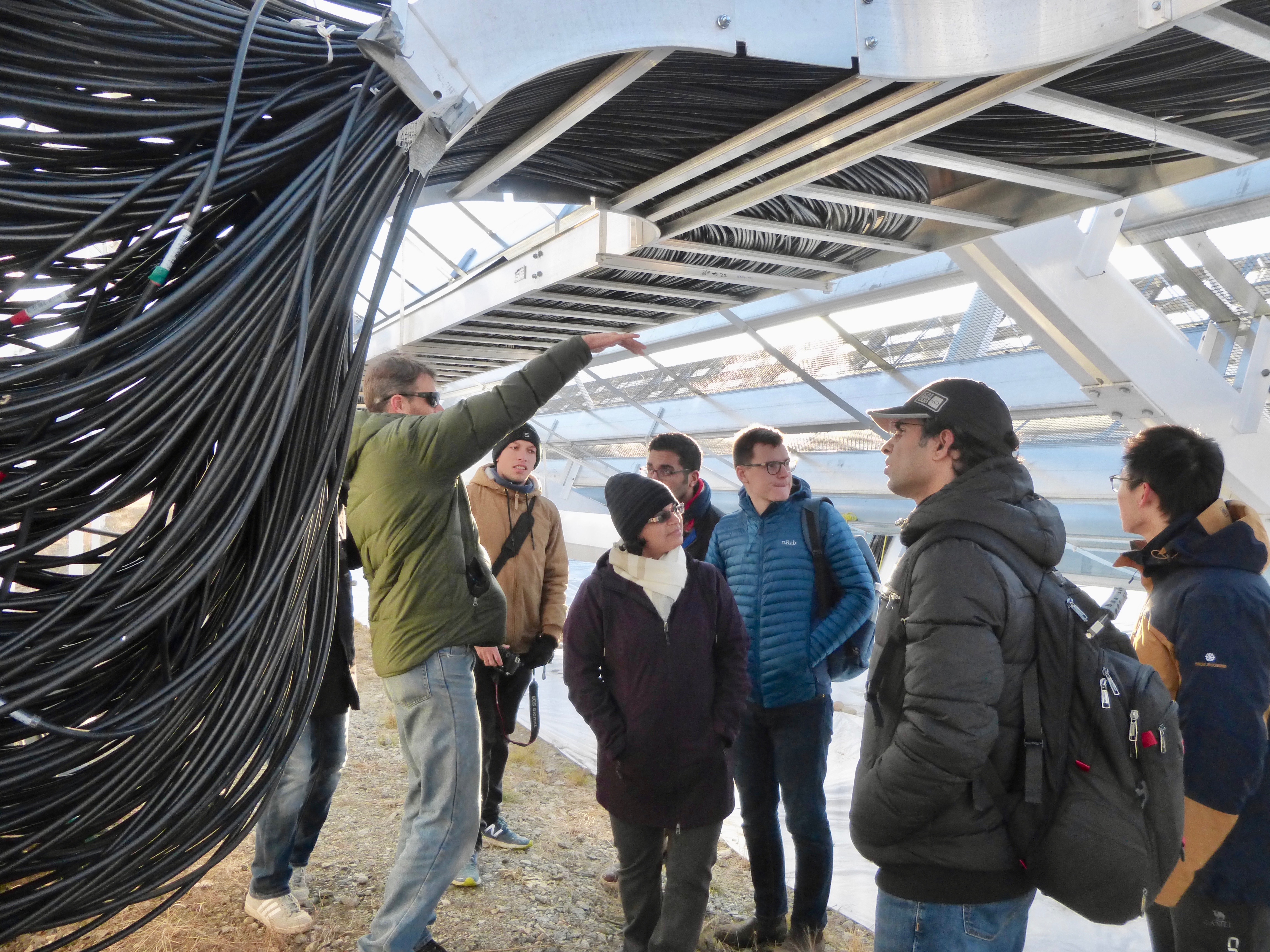 NTCO students tour the CHIME experiment at the Dominion Radio Astrophysical Observatory during the 2019 AGM