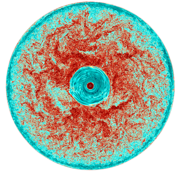 Snapshot of a 3D hydrodynamical simulation