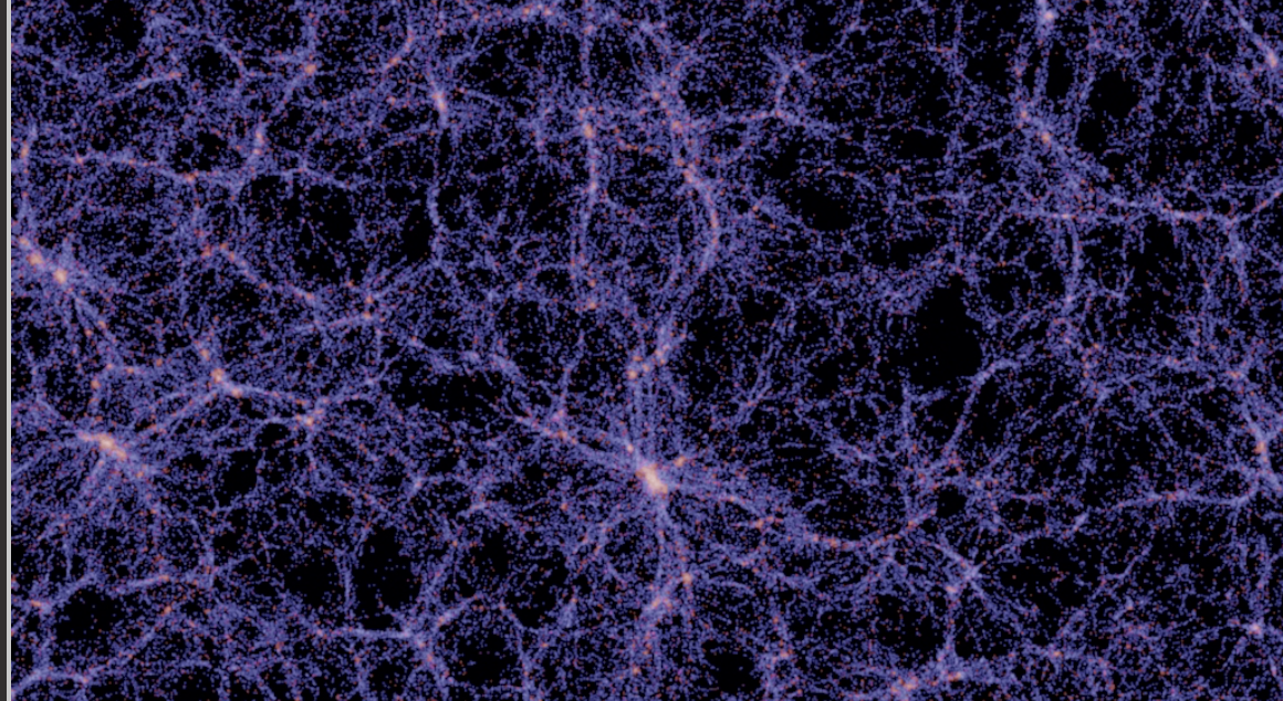 Credit - Millenium simulation images: the Virgo Consortium Cold dark matter simulation for the fomration of structure in the universe.