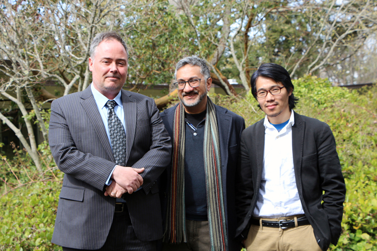 JSW Law vice-dean Michael Peil, pictured with CAPI director Victor V. Ramraj and Nima Dorji