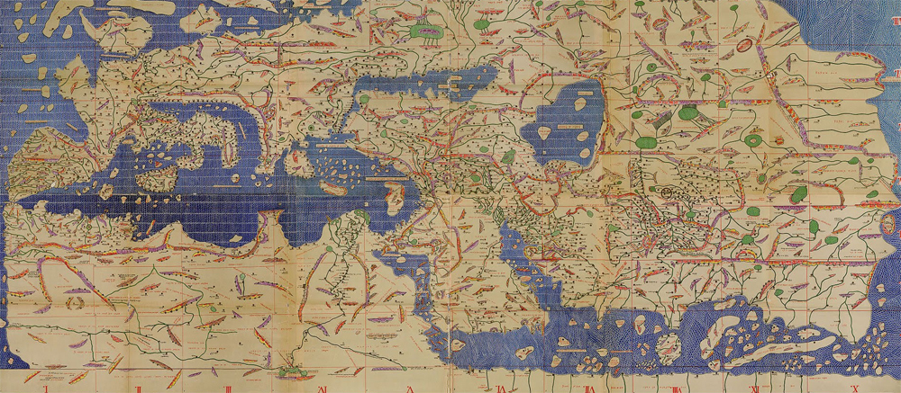 The Tabula Rogeriana, drawn by Al-Idrisi in 1154