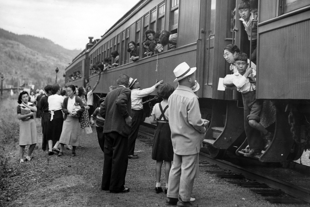 Displaced Japanese Canadians leaving the west coast after being prohibited by law from staying in the area. Image: Nikkei National Museum &amp; Cultural Centre