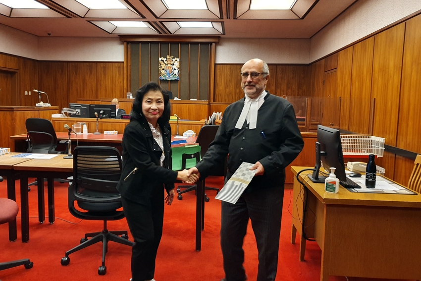 Thai judges at the Victoria courthouse