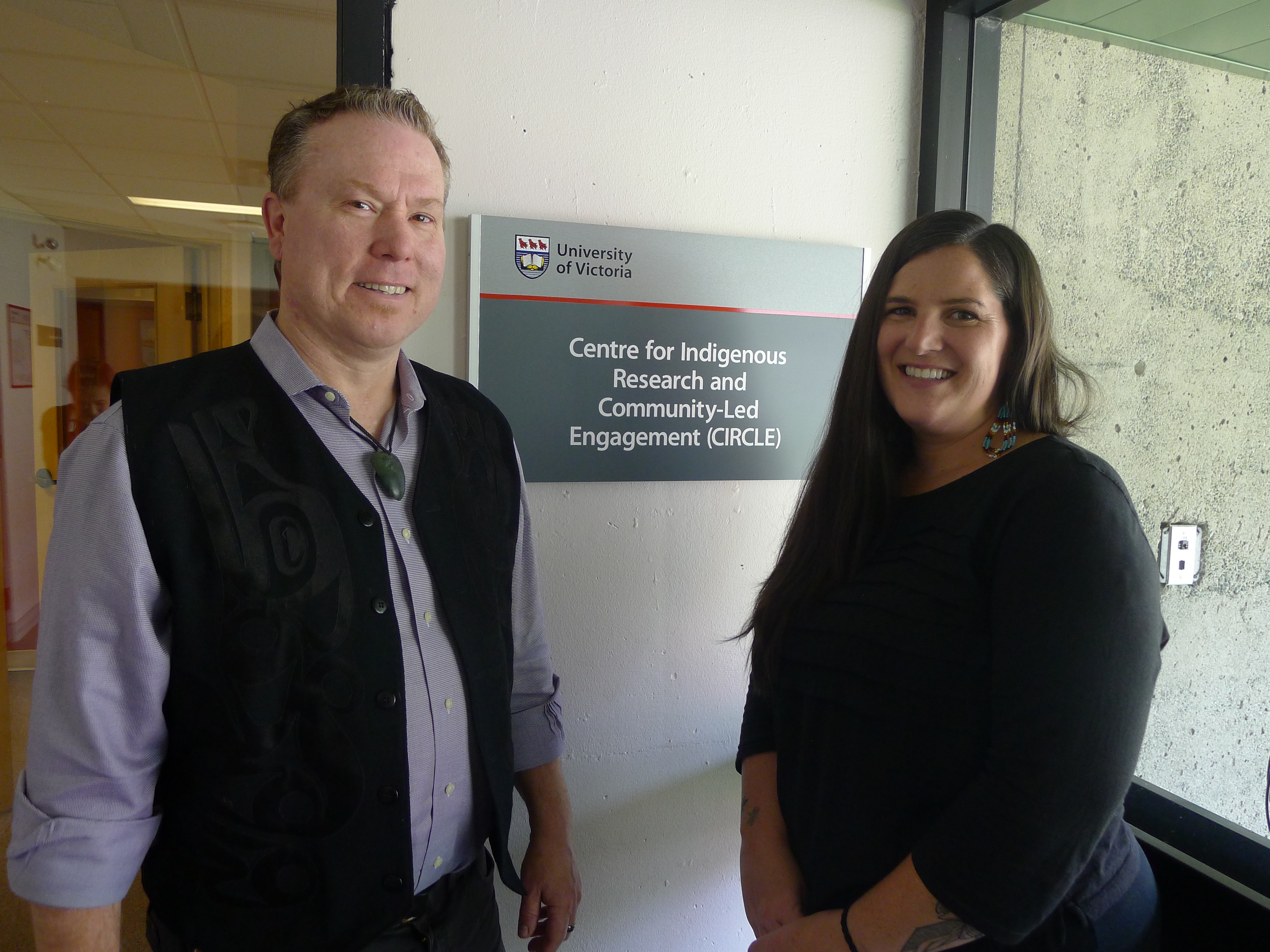 Director Dr. Heidi Kiiwetinepinesiik Stark and Associate Director Dr. Jeff Corntassel 