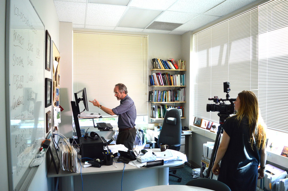 Tim being interviewed by Global News, 2016