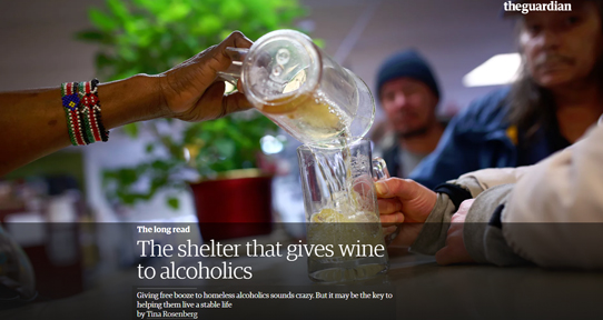 An article in the Guardian about Managed Alcohol Programs mentioning CARBC