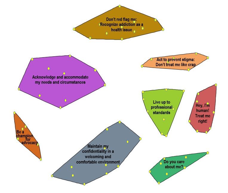 a cluster map of concepts, as outlined below