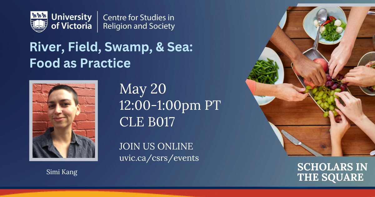 Simi Kang's Lecture is May 13th at noon