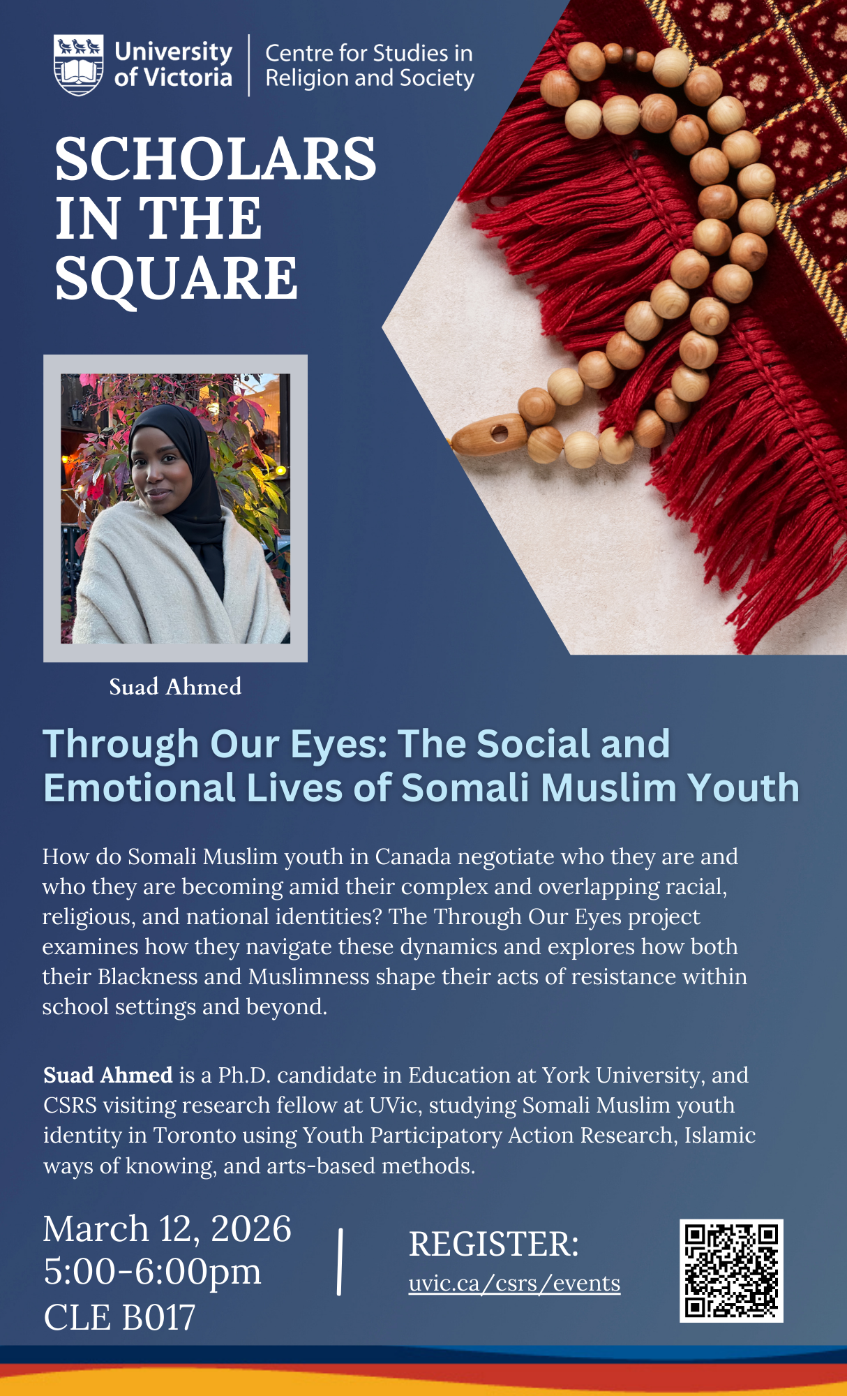 Poster for Suad Ahmed's lecture