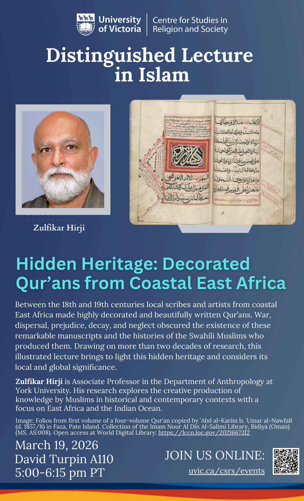 Distinguished Lecture in Islam poster