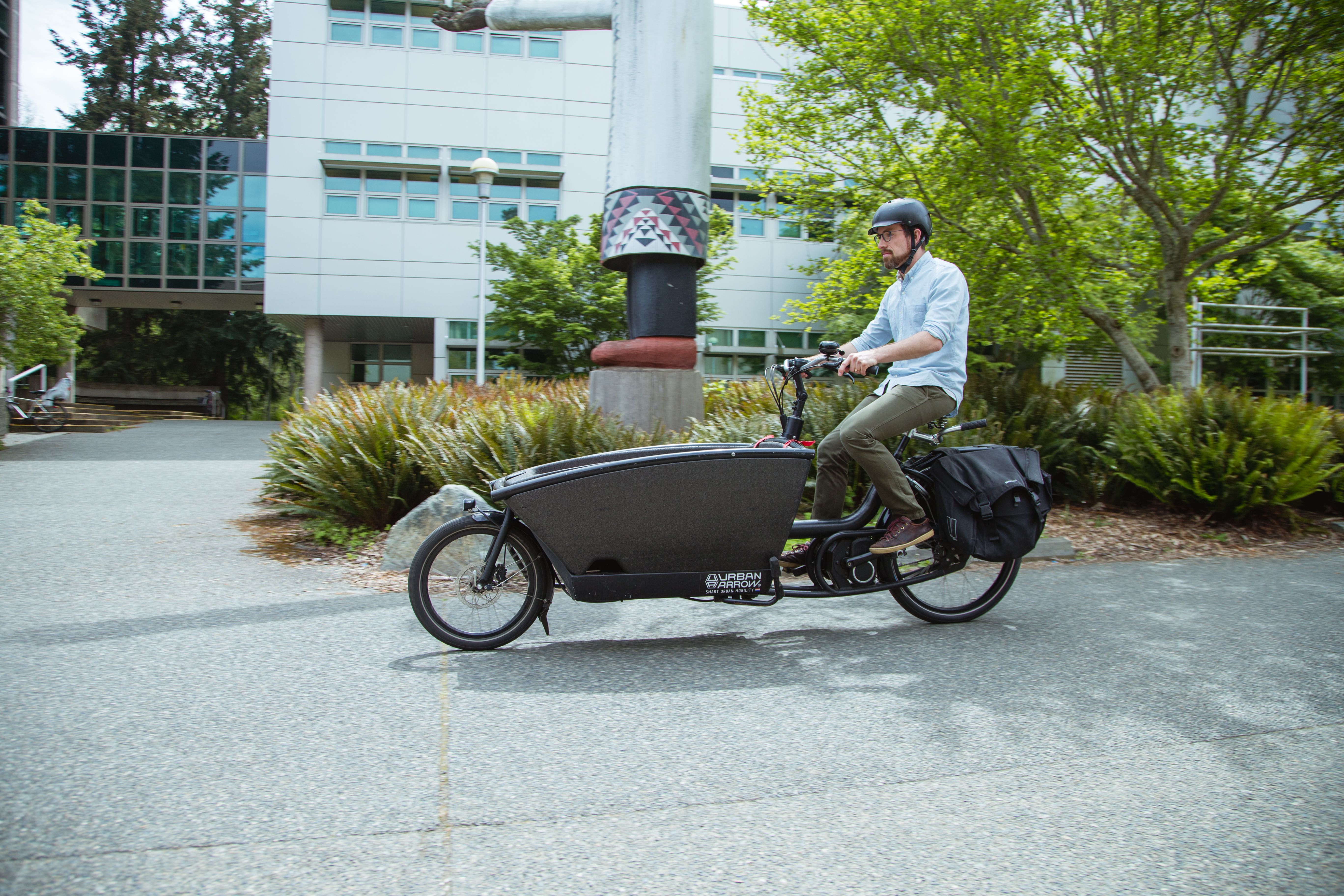 Clancy riding an EBike
