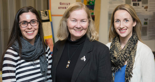 CFYS Research Fellow Anne Marshall with award recipients Kathryn Butler and Breanna Lawrence.