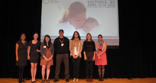 Indigenous youth researchers presenting at a regional event of the Truth and Reconciliation Commission