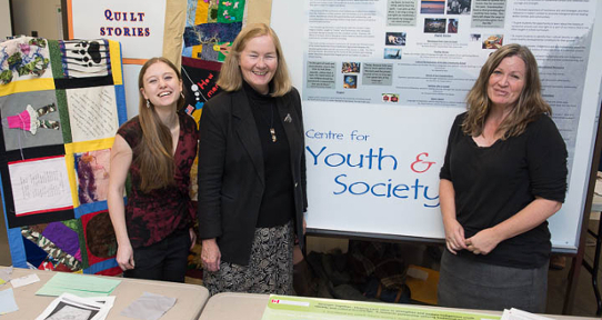 Research Assistant Jessica Cummings, with CFYS Research Fellow Dr. Anne Marshall, and Associate Director Tricia Roche
