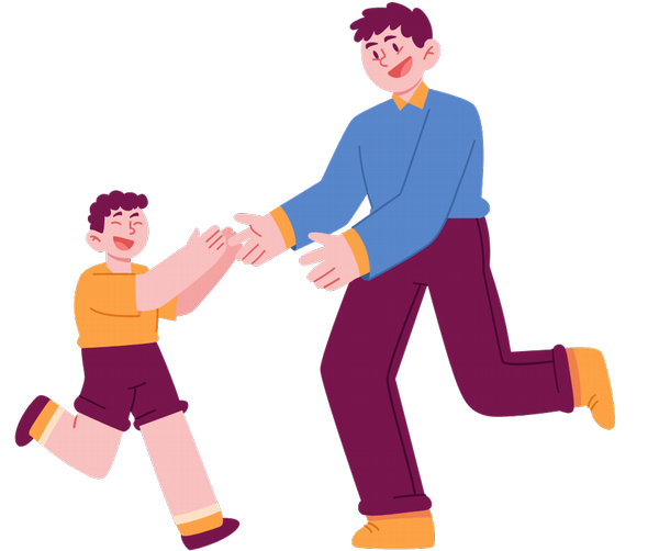 Child and parent dancing