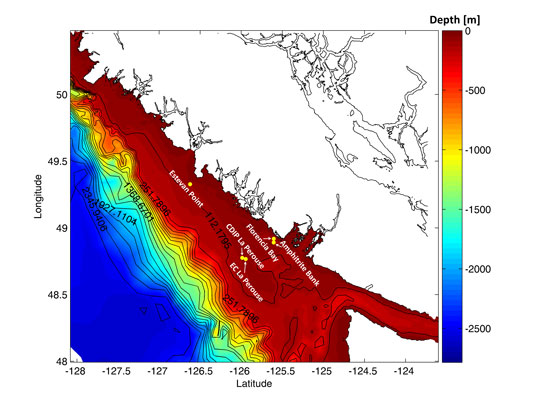 Tsunami wave arrival times