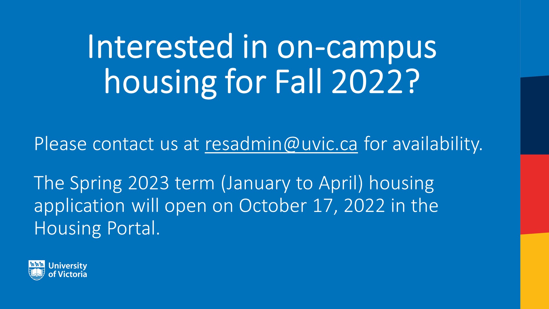 Vacancies for fall 2022 housing