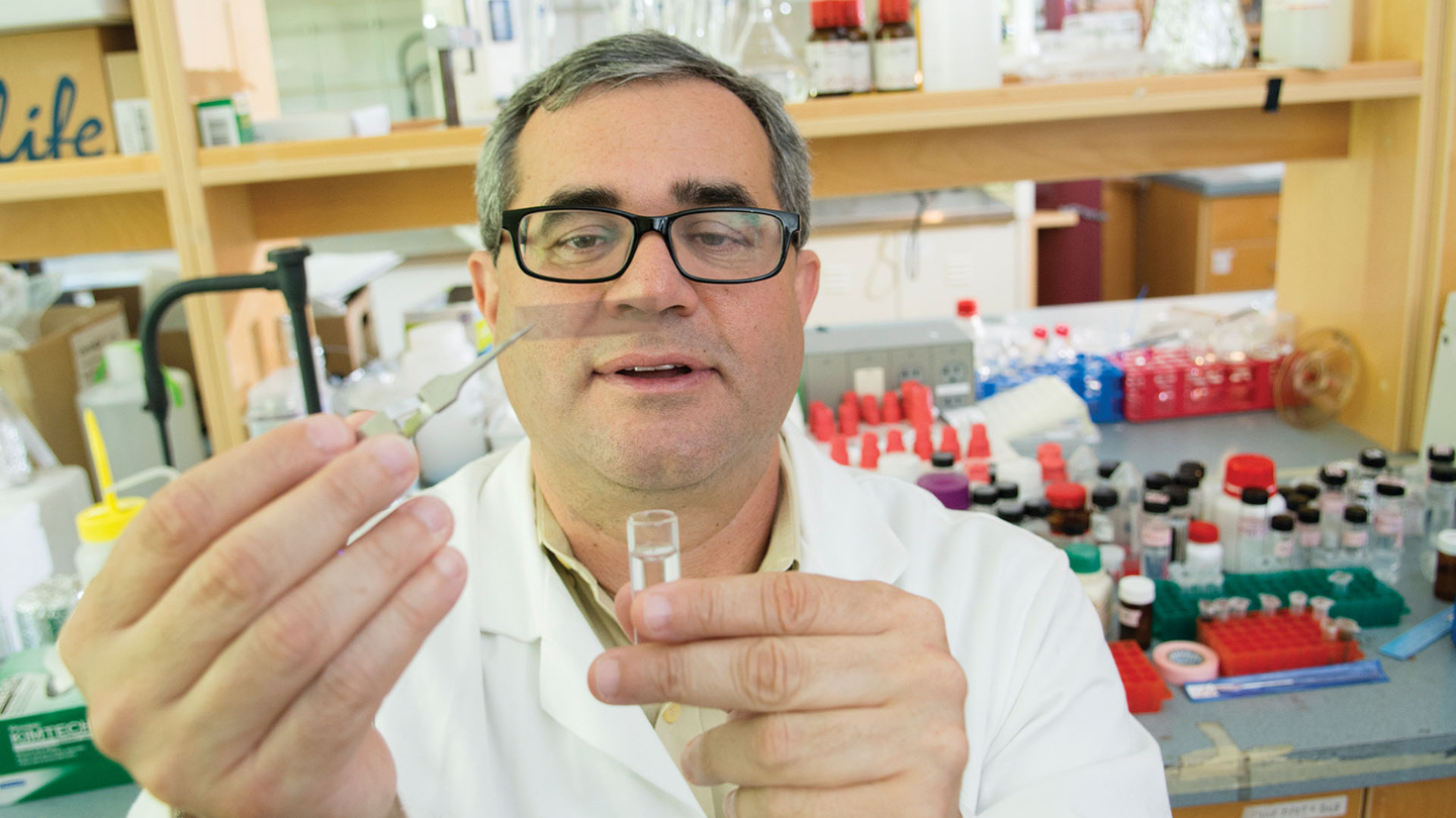 Alex Brolo in the chemistry lab