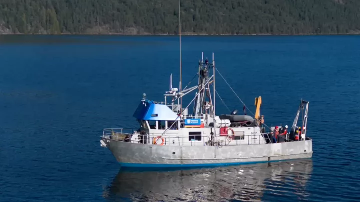 Side view of the boat at sea