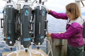 student in Saanich inlet on MSV Strickland ship