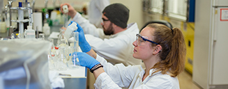 Students in a science lab