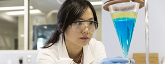 Student in a lab