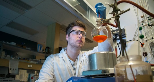 Landon in a lab