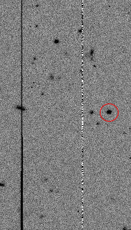Dwarf planet RR245 in a discovery image