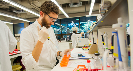 Student in a lab