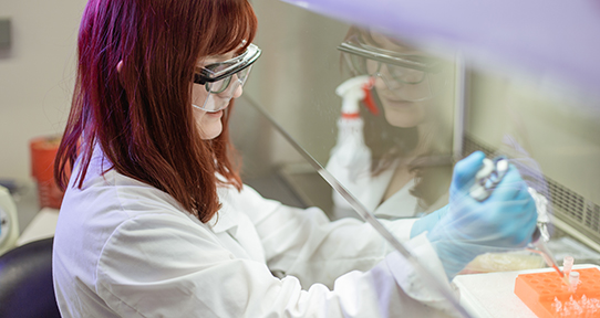 Student in a lab