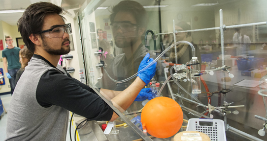 Student in a lab