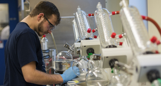 Student in a lab