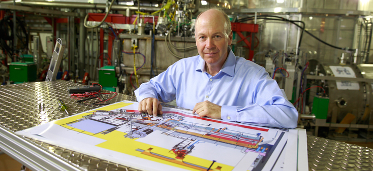 Dean Karlen inside the ARIEL facility