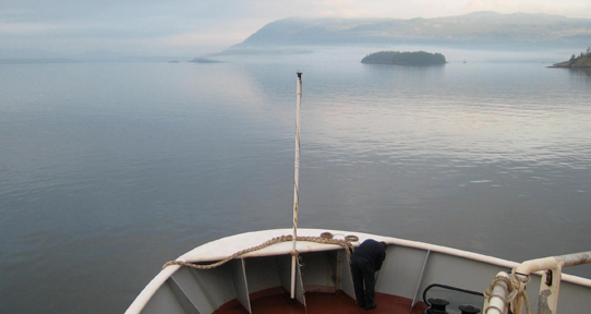 Research boat on the ocean
