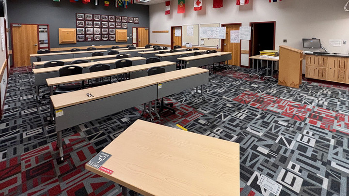 View from front left corner of the room