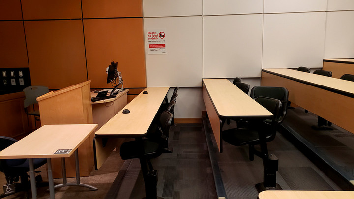 View from the side of the room