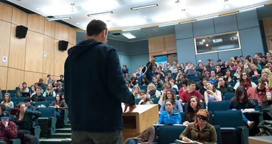 Faculty at front of classroom