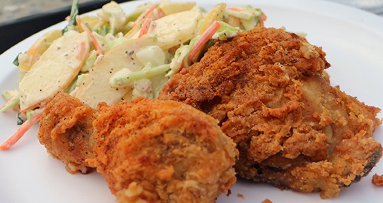 fried chicken with slaw
